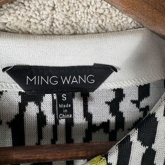 Ming Wang Jacket Black White Zebra Stripe Womens‎ Small Acrylic Knit Cardigan - Picture 6 of 11